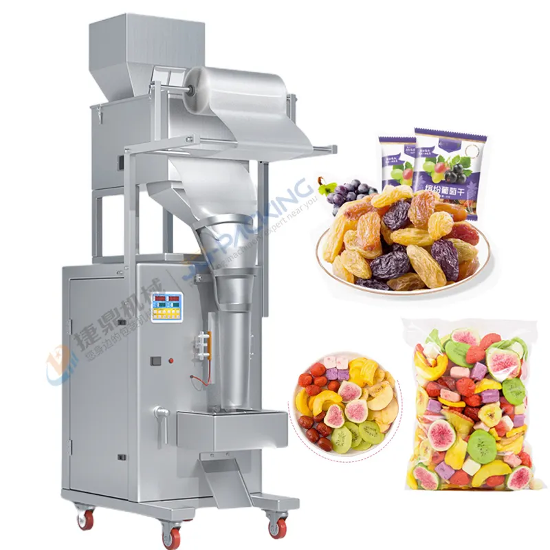 Bolsa de frutas deshidratadas verticales automáticas Bolsa de bolsitas Máquina de pesaje y embalaje Máquina de embalaje para frutas secas