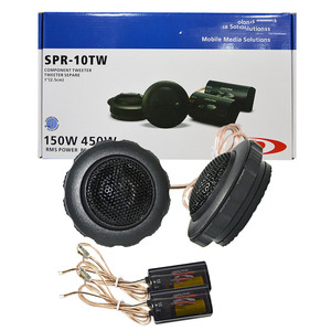 Altavoz de audio para coche Spr-10Tw Component Tweeter de 1 pulgada, 4 ohmios, 150W RMS con crossover para soluciones multimedia móviles. - Product Image 1