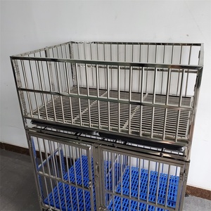 Çift katmanlı özelleştirilebilir katlanabilir kafes köpek tekerlekler ile ev gibi paslanmaz çelik köpek kulübesi kafesleri metal xxl - Product Image 2
