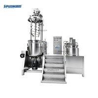 Mélangeur-homogénéisateur à vide hydraulique de 500 L pour la fabrication de crèmes, lotions et pâtes cosmétiques