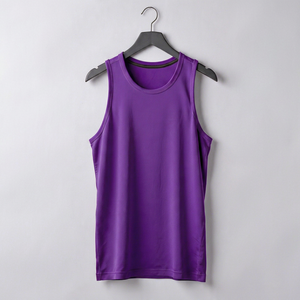 Men's Solid <b>Red</b> O-Neck Tank <b>Top</b> Casual Knitted Cotton Sleeveless <b>Vest</b> - Product Image 4