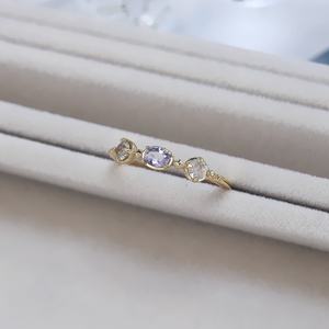 Bague de luxe minimaliste en argent sterling 925 plaqué or <span class=keywords><strong>Arcado</strong></span> en cordiérite naturelle Labradorite pierre de lune pour femme - Product Image 5