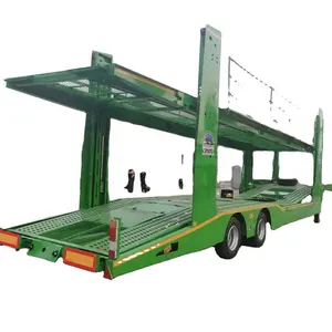Semi-Flatbed Stalen Autotransportaanhangwagen Voor Vrachtwagens Veilig Voertuigtransport Voor Auto 'S