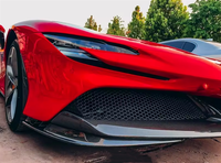 Sepasang kit bodi untuk Ferrari SF90 serat karbon kering sudut depan gaya OEM