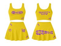 Ensemble 2 pièces pour femmes, haut court et jupe imprimés blancs et roses, vêtements de sport Y2K, vêtements décontractés pour printemps et été, haut et short au-dessus du genou, Y2K