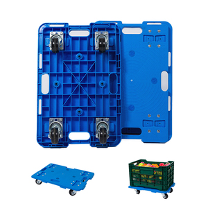 Carretilla de Plataforma de Cuatro Ruedas de Plástico Reforzado de Grado Industrial Tourtop, Color Azul, para Almacenes y Centros de Distribución - Product Image 4