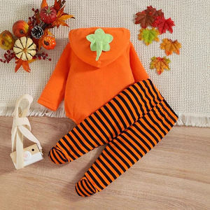 <span class=keywords><strong>Disfraz</strong></span> de <span class=keywords><strong>calabaza</strong></span> de bebé TONWHAR para Halloween Cosplay Unisex de manga larga con capucha Onesie - Product Image 3