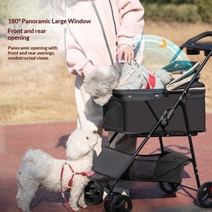 Коляска для домашних животных Surepawzy HB для маленьких и средних собак и кошек (корги, тедди), легкая, складная в один клик, для прогулок на улице - Product Image 2