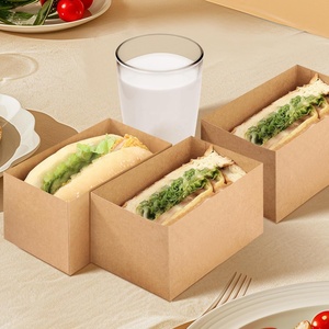 Özel Kraft Kağıt Sandviç Kutuları Paket Servis Kapları Sandviç Kek Kutuları Mini <span class=keywords><strong>Burger</strong></span> Kutuları Tost Donut Burgerler için - Product Image 6