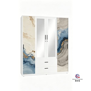 Armoire robuste en acier laminé à froid imprimé, organisateur de vêtements professionnel en métal pour chambre à coucher avec <span class=keywords><strong>barre</strong></span> de suspension - Product Image 2