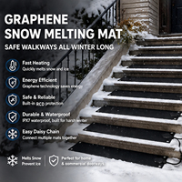 Tapis chauffant électrique imperméable en graphène pour l'extérieur, pour faire fondre la neige sur les escaliers, les allées, tapis chauffants antidérapants en caoutchouc pour la neige