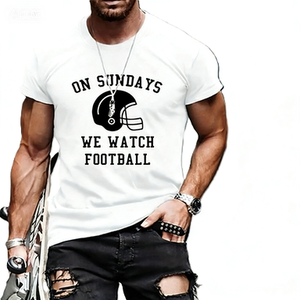 Maglietta da uomo con grafica del casco per il giorno della partita <span class=keywords><strong>di</strong></span> calcio, per gli appassionati <span class=keywords><strong>di</strong></span> sport - Product Image 1