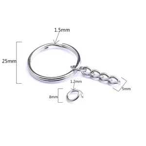 Zilver Kleur Metal Split Sleutelhanger Ring