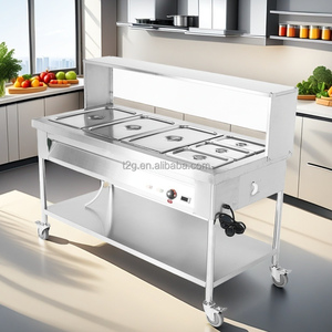 Calentador de Alimentos Eléctrico de Acero Inoxidable de Grado Comercial, 6 Recipientes, Exhibidor de Alimentos Calientes, Buffet, Restaurante, Baño María Eléctrico - Product Image 1