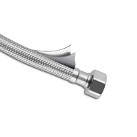 Tuyau flexible en métal tressé à Double filetage femelle en acier inoxydable 304/202/201, robinet de salle de bain et de toilette, tuyau d'entrée d'eau