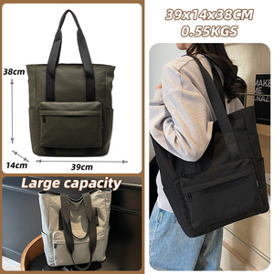 Bolsa <span class=keywords><strong>de</strong></span> Hombro Deportiva <span class=keywords><strong>de</strong></span> Viaje, <span class=keywords><strong>de</strong></span> Nailon, con Cierre Suave, <span class=keywords><strong>de</strong></span> Gran Capacidad, Estilo Casual, Minimalista, Color Sólido, MOQ Bajo, para la Escuela y la Oficina - Product Image 2