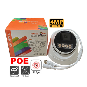 กล้องวงจรปิดรักษาความปลอดภัยแบบโดม IP POE สำหรับภายนอกบ้าน กันน้ำมาตรฐาน IP65 ความละเอียด 4MP ภาพสีเต็มรูปแบบในเวลากลางคืน พร้อมระบบตรวจจับความเคลื่อนไหว - Product Image 1