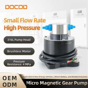 ปั๊มเกียร์ขนาดเล็กแบบแม่เหล็กขับเคลื่อนด้วยมอเตอร์สเต็ปเปอร์ DOCOD ทนทานต่อการกัดกร่อนที่แรงดันสูง สำหรับอุตสาหกรรมระบายความร้อนแบตเตอรี่ลิเธียม - Product Image 2
