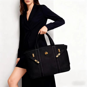 Keymay 金扣防水天然棉帆布旅行工作护士奢华时尚女式手提包托特包个性化 - Product Image 5