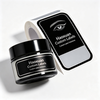 Étiquettes autocollantes imprimées étanches en PET noir avec feuille d'argent pour pots de crème contour des yeux Haoxuan OEM, pour emballages cosmétiques