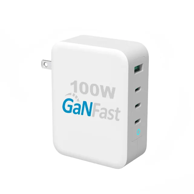 PSE GaN 100W USB-C Charger  4-Port Quick Charge 3.0 Power Delivery USB C Wall Charger with AC Power Outlet for Mac Book Pro Air