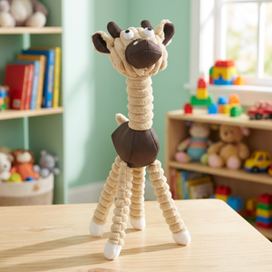 Giocattolo da masticare per animali domestici a forma di giraffa e mucca, in corda di iuta, ecologico, design simpatico a cartoni animati, per cani, uso interno - Product Image 3