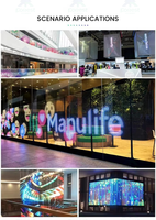Écran LED transparent d'intérieur P3.9-7.8, panneau de fenêtre en verre à 80 % de transparence pour vitrine de magasin, salle d'exposition