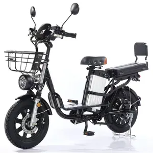 16 Inch 60V High Power 2 Seat Fat Tire Delivery Cargo Electric City Bike