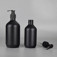 Quantité minimale de commande 10 pièces de haute qualité noir mat 300ml 500ml bouteilles en plastique vides shampooing savon liquide bouteilles en plastique