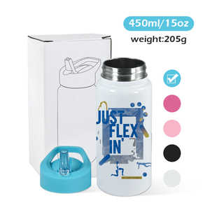 <span class=keywords><strong>Bouteille</strong></span> d'eau isotherme pour enfants <span class=keywords><strong>de</strong></span> 14 oz avec couvercles colorés pour sublimation, idéale pour l'impression par transfert thermique – Vente en gros - Product Image 6