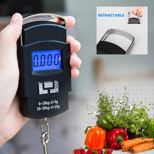 Hanging Digital Luggage Scale 50kg LCD <b>Display</b> Battery Powered Plastic <b>Hook</b> Scale for Weight Measuring - Product Image 2