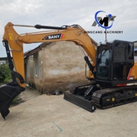 Mini-excavatrice sur chenilles SANY SY95C de 9,5 tonnes, moteur Isuzu d'origine, haute flexibilité, excellent état, pour usage municipal