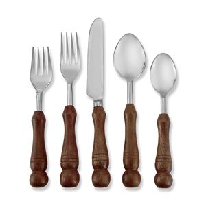 UTENSILIO PLATEADO Y MARRÓN 5 PCS SET Acero Latón Cobre Servidor de ensalada Juego de cubiertos Utensilios de cocina con espátula Material de metal - Product Image 1