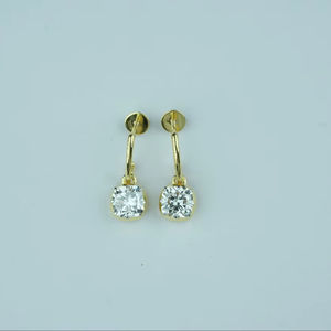 Boucles d'oreilles en or blanc et or rose plaqué 18 carats/14 carats avec diamants certifiés IGI, style tendance pour les mariages, les fêtes et les cadeaux - Product Image 1