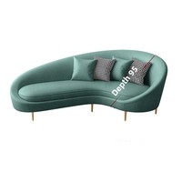 Ensemble de fauteuils en velours créatifs, artistiques, modernes et minimalistes, designs incurvés sur mesure pour salon de beauté, hall d'hôtel, magasin
