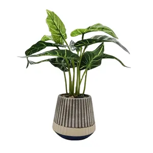 European-Style Glazed Ceramic Planter Customized with Green Artificial Flowers Decorative Floor Garden Pot Orchid Other Plants