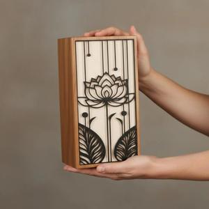 Super Selling Laser Cut Cremation <b>Box</b> with American Style Handmade Wooden Cremation Urn For Human Ash By Exporters - Product Image 5