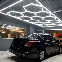 Lampe d'atelier LED hexagonale blanc froid pour le detailing automobile, le polissage et l'utilisation en jardin - Installation portable sans outil, haute luminosité