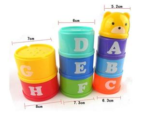 Juego de construcción de vasos apilables para niños, juguete educativo para niños pequeños, con número, <span class=keywords><strong>bañera</strong></span> y <span class=keywords><strong>playa</strong></span> - Product Image 3