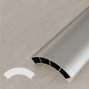 GQK GW1261 Bande de garniture décorative d'angle pour armoire en alliage d'aluminium argenté, robuste, en forme d'arc, pour l'intérieur - Product Image 1