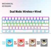 Pembuatan Profesional dengan Harga Murah Nirkabel Kabel 2 Mode 15 Rgb Backlight Gaming 61Keys 60 Persen 60% Mechanical Keyboard
