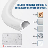 Goulotte de câblage électrique autocollante en silicone souple JN White Modern, avec ouverture latérale pour un seul câble, cache-câbles mural pour TV, 2M