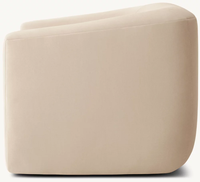 Fauteuil d'appoint cubique arrondi avec accoudoirs incurvés et enveloppants, chaise longue rembourrée, canapé individuel moderne et minimaliste en tissu pour salon