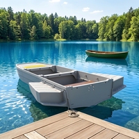 Bateau de pêche modulaire en PE pour deux personnes avec flotteurs latéraux, conception robuste et épaissie à montage rapide, écologique et recyclable, idéal pour les travaux en étang