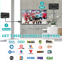 BAIAO Taşınabilir 4K Dijital Düz TV Anteni DVB-T2 HDTV Amplifikatör Sinyal Güçlendirici İç Mekan Anteni 470-862MHz Yere Monte Kolay