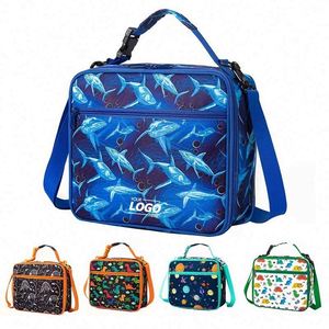 Kids <b>Insulated</b> <b>Lunch</b> <b>Box</b> Soft Bag Mini Cooler Thermal Meal Tote Back to School - Shark Design for Boys & Girls - Product Image 4