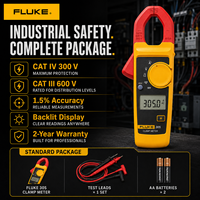   Multimètre numérique compact 305 à pince AC 600A True RMS, testeur électrique pour fils, garantie 1 an, alimenté par batterie