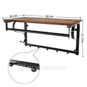 Salle de bains Cuisine Maison <span class=keywords><strong>Design</strong></span> Flottant Décoratif Porte-Manteau <span class=keywords><strong>En</strong></span> Métal Étagère Murale <span class=keywords><strong>En</strong></span> <span class=keywords><strong>Bois</strong></span> Patère Murale - Product Image 3