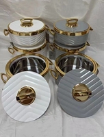 Juego de 3 Ollas de Lujo para Mantener Alimentos Calientes, 1.5L, 2L, 2.5L, de Mármol, Fabricación China, Utensilios de Cocina para el Hogar y Fiestas