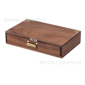 Wooden Drawer Storage Box 24x14.5x5.2cm Desktop Organizer For Office <b>Home</b> Use - Product Image 5